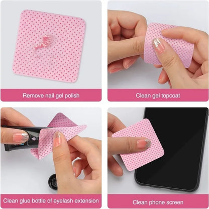 20/100/200/400/600pcs Lint-Free Nail Wipes Gel Cleansing Tissues Aluminum-Free Nail Polish Remover Pads for NaiArt Beauty Cleaning Care Tool