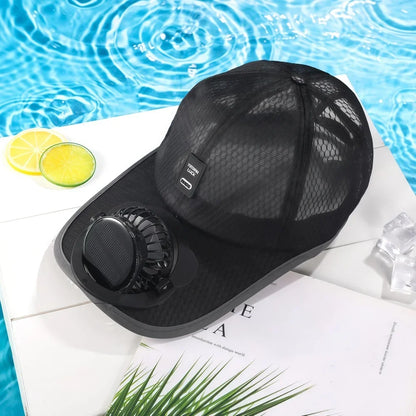Solar Powered Fan Hat Cooling Baseball Hat Fishing Camping Beach Hats with Solar Fans Summer USB Charging Sun Hats for Men Women