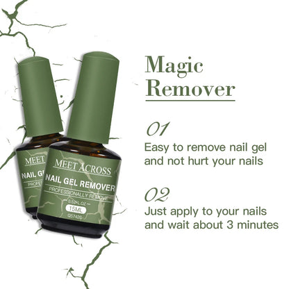 4pcs 15ML Quick Magic Gel Nail Polish Remover Professional Grade Formula for Natural Gel Nails