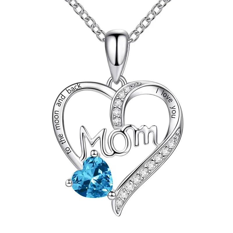 Luxury Preserved Flower Gift Box With Purple Rose & "MOM I Love You" Heart Pendant Necklace - Elegant Mother's Day Anniversary