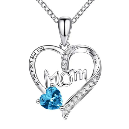 Luxury Preserved Flower Gift Box With Purple Rose & "MOM I Love You" Heart Pendant Necklace - Elegant Mother's Day Anniversary