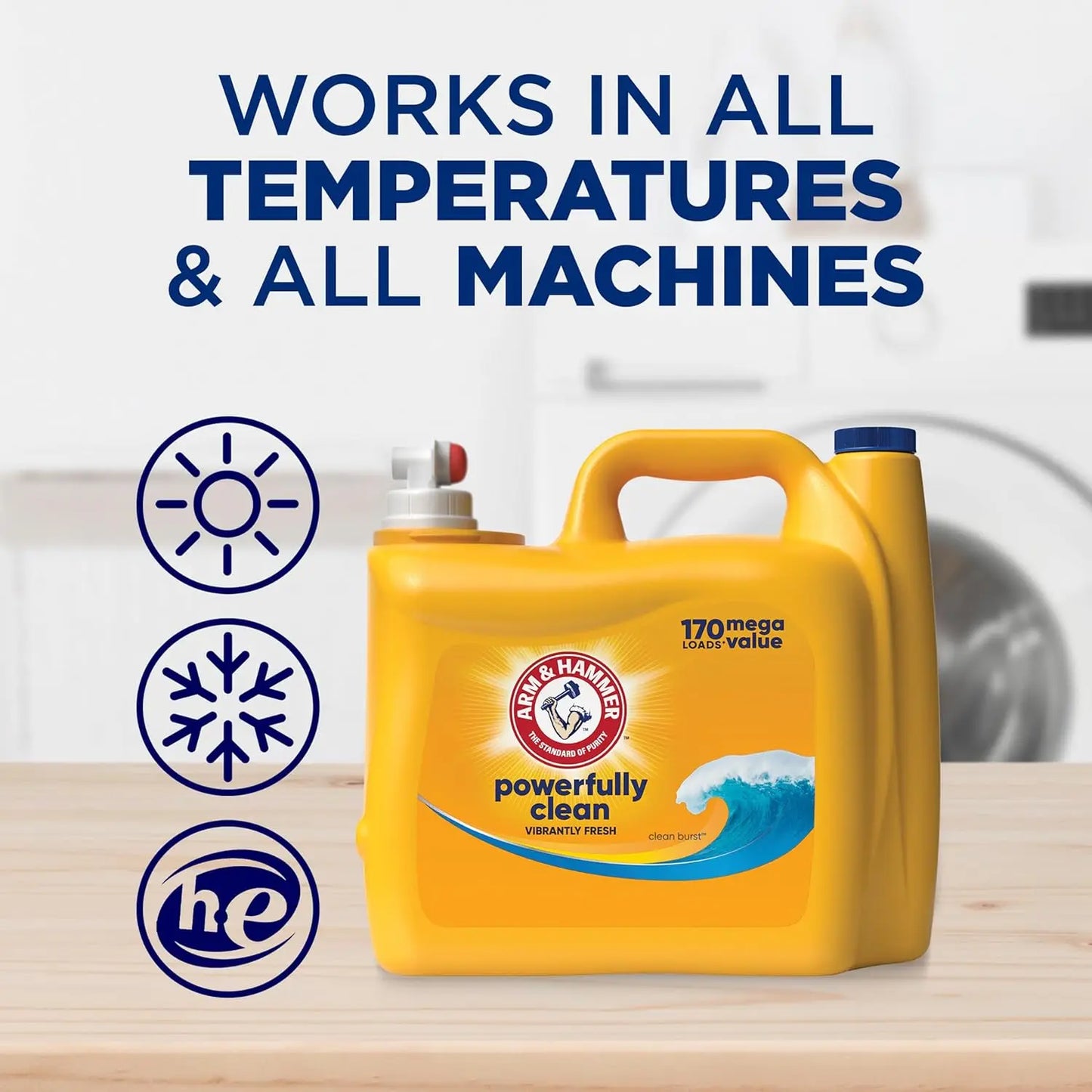 Fresh Burst Liquid Laundry Detergent, 170 fl oz for 170 Loads, HE Compatible Cleaner