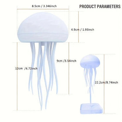 Bionic Jellyfish Night Light, USB Rechargeable with Voice Control,Dancing Tentacles,5 RGB Gradient,Floating Lamp,Bedroom Decor