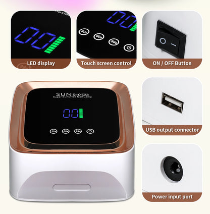 Professional UV LED Nail Lamp 57 LED Light Beads Rechargeable Nail Dryer Quickly Cure All Gel Nail Polish Curing Lamp Tool
