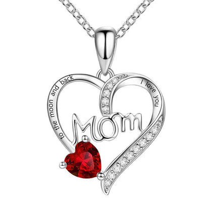 Luxury Preserved Flower Gift Box With Purple Rose & "MOM I Love You" Heart Pendant Necklace - Elegant Mother's Day Anniversary