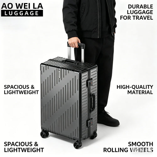 Large Capacity Aluminum Frame Luggage Spinner Wheels Travel Suitcase Durable for Men and Women 20/24 Inch