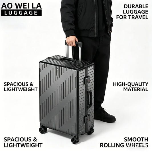 Large Capacity Aluminum Frame Luggage Spinner Wheels Travel Suitcase Durable for Men and Women 20/24 Inch