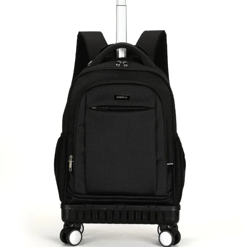 Men Travel Trolley Backpack Rolling Luggage Backpack Trolley Bag with Wheels Business Wheeled Backpack Cabin Carry on Luggage
