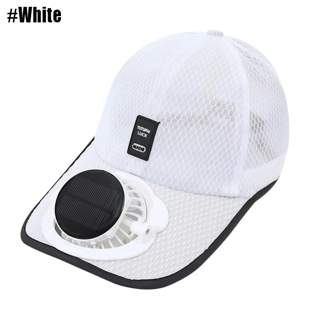 Solar Powered Fan Hat Cooling Baseball Hat Fishing Camping Beach Hats with Solar Fans Summer USB Charging Sun Hats for Men Women