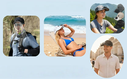 Solar Powered Fan Hat Cooling Baseball Hat Fishing Camping Beach Hats with Solar Fans Summer USB Charging Sun Hats for Men Women