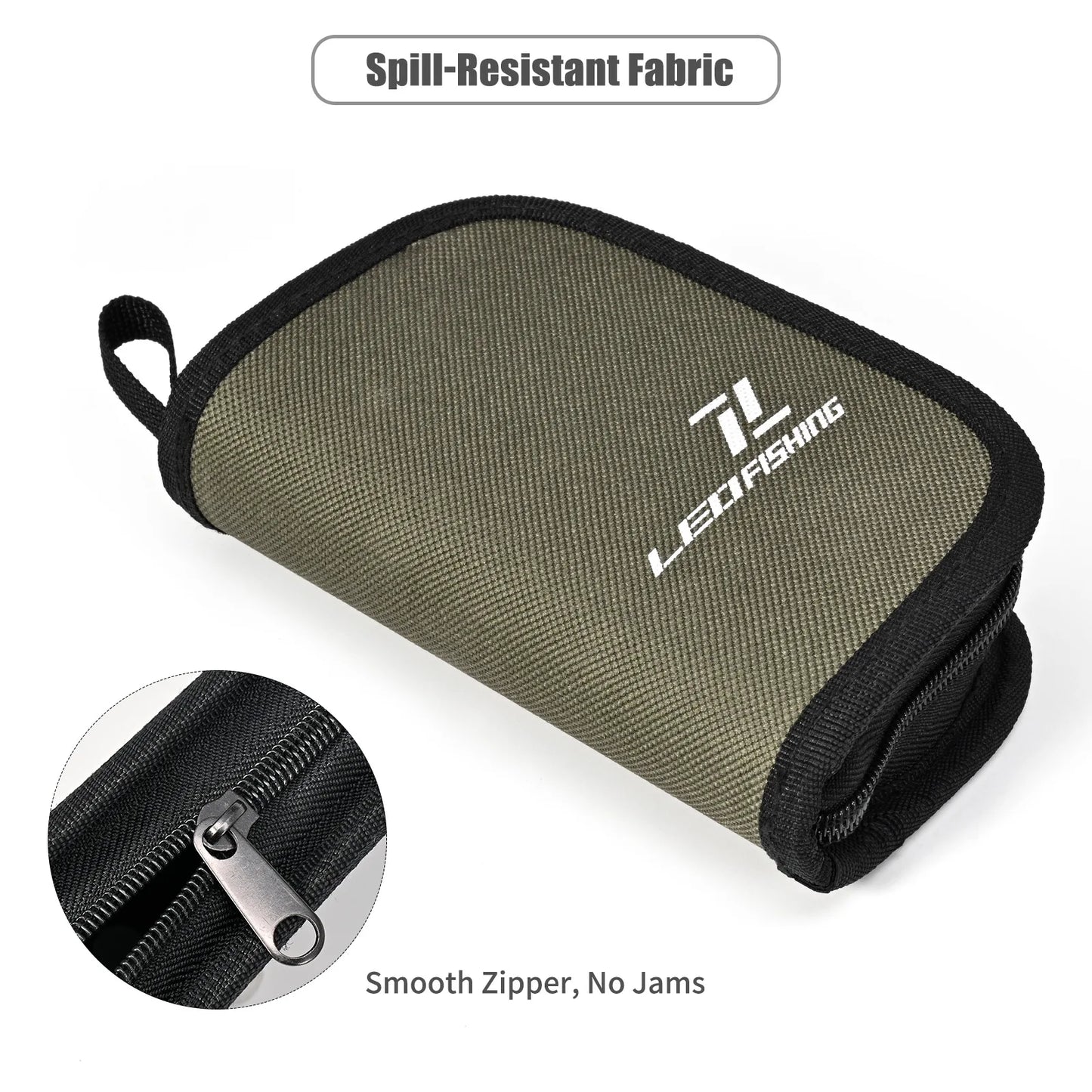 Spoon Spinner Fly Fishing Lures Bag Baits Storage Carrying Case Lure Storage Wallet With Zipper Nylon Green Cloth Tackle Bag