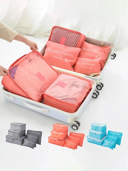 6pcs Travel Luggage Storage Bags, Versatile Lightweight Storage Pouch, Dustproof Duffle Bag