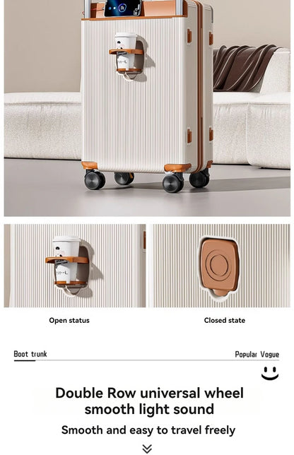 2025 New Wide-Rod Shockproof Braking Large Capacity Travel Suitcase 20" Checked Luggage Locking Bag