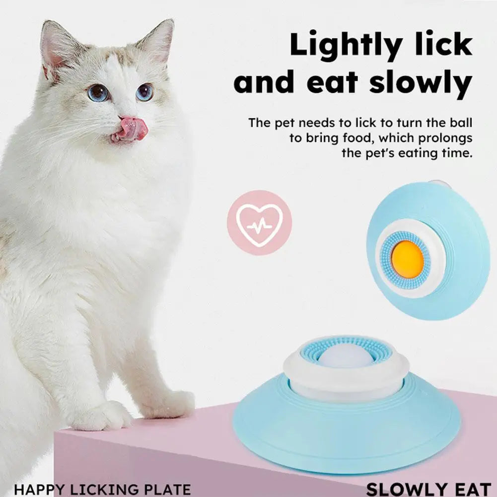 Non-Slip (Stay in Place) Dog Lick Ball Toy Slow Feeder for Dog Cat Liquid Food Calming Enrichment Toy for Bathing Grooming Anxiety Relief Lick Mat