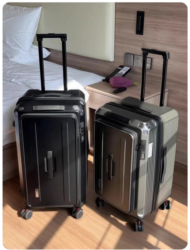 Expandable Luggage, Large-Capacity Thickened Trolley Case, 24-inch Travel Suitcase, Luggage with Combination Lock, Sturdy and Durable