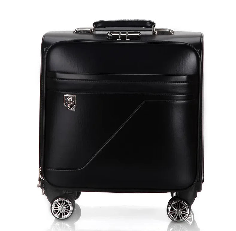 Men Business Travel Rolling Luggage Suitcase Under Seat Carry on Suitcases 18 Inch Travel Luggage Bag with 4 Spinner Wheels