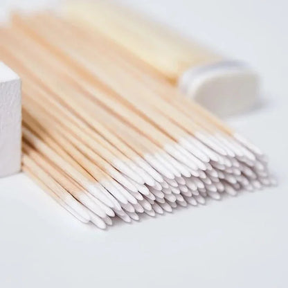 50/100/300/500 Nails Wooden Tip Cotton Stick Buds Disposable Ultra-Detail Corrector Nail Polish Remover Clean Sticks Manicure Tools