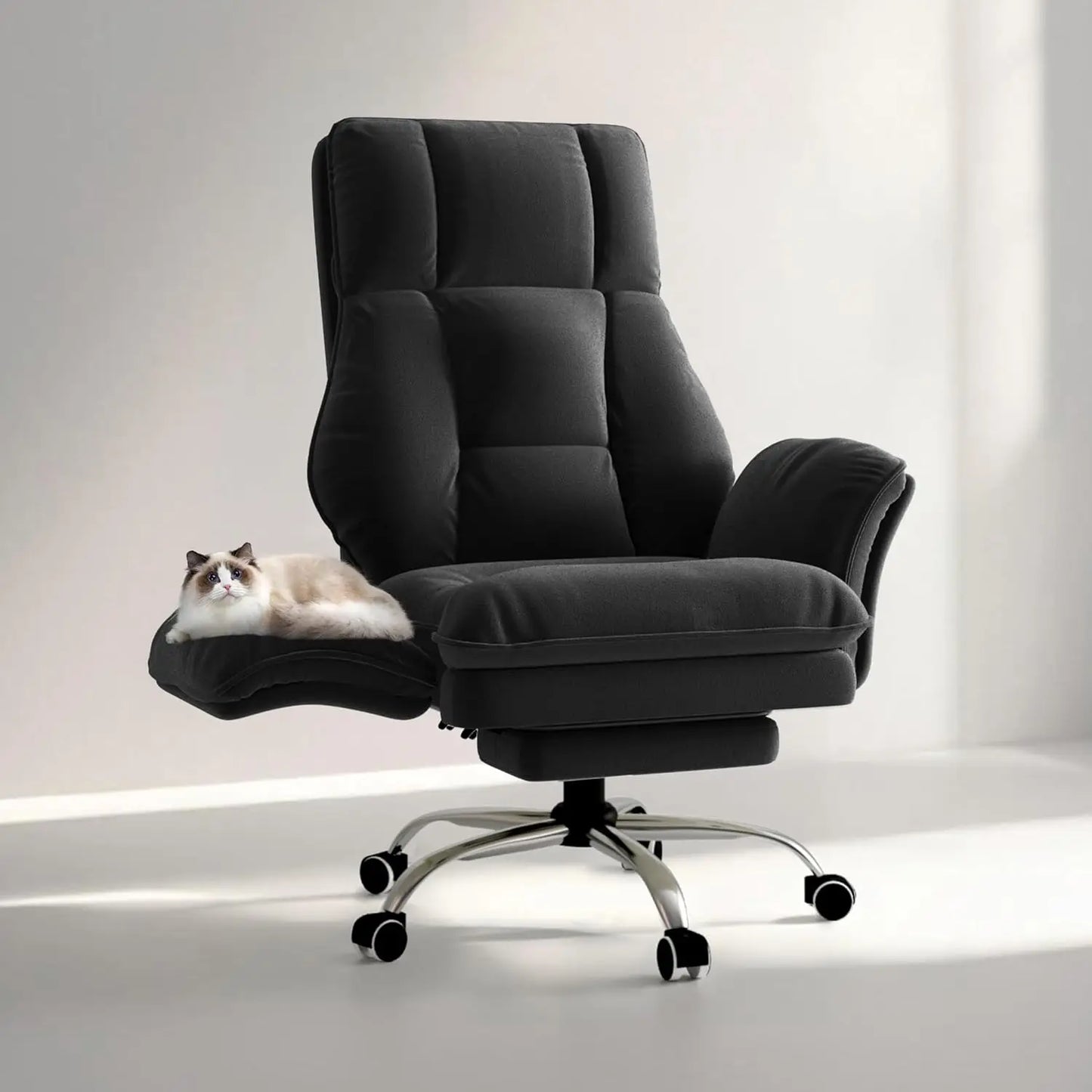Big and Tall Office Chair, Flip Armrests for Pets & Cross Legged Sitting, Executive Ergonomic Computer Gaming Chair, Customized