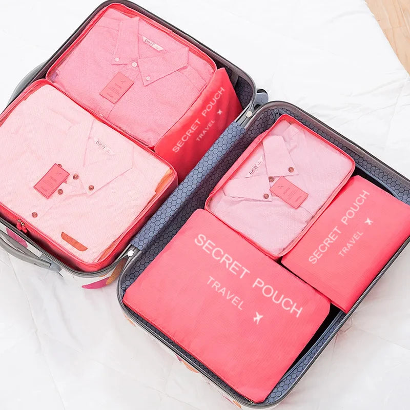 6pcs Travel Luggage Storage Bags, Versatile Lightweight Storage Pouch, Dustproof Duffle Bag