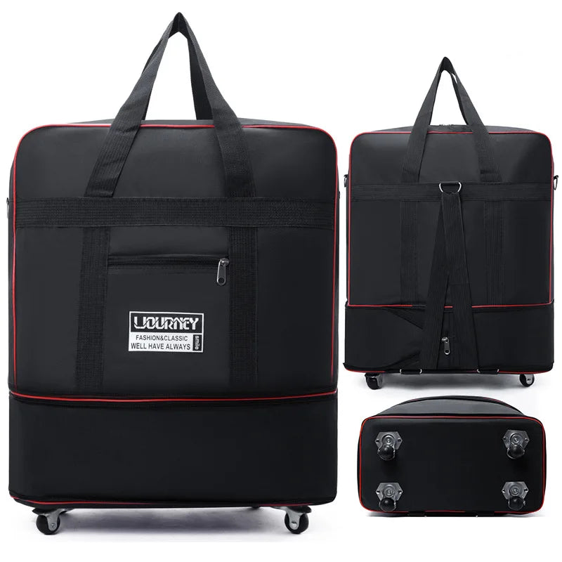 Folding Travel Bag Suitcase Spinner Wheel Abroad 158 Air Consignment Large Capacity Telescopic Duffle Bag