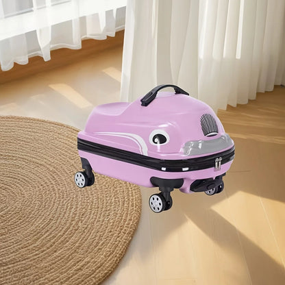 20-Inch Cartoon Car Kids' Pull-Along Suitcase with Spinner Wheels, 88.18LB Capacity, ABS PC Shell, Iron Handle, Zipper Closure
