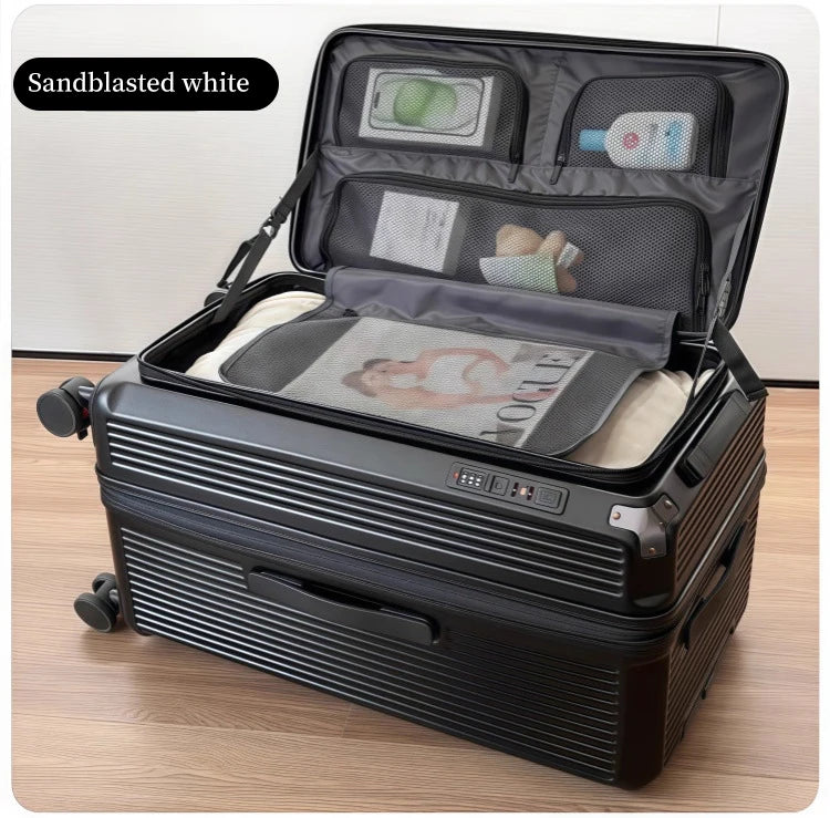Expandable Luggage, Large-Capacity Thickened Trolley Case, 24-inch Travel Suitcase, Luggage with Combination Lock, Sturdy and Durable