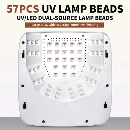 Professional UV LED Nail Lamp 57 LED Light Beads Rechargeable Nail Dryer Quickly Cure All Gel Nail Polish Curing Lamp Tool