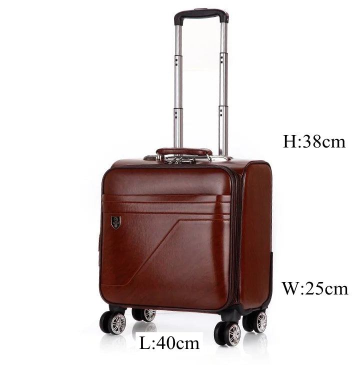 Men Business Travel Rolling Luggage Suitcase Under Seat Carry on Suitcases 18 Inch Travel Luggage Bag with 4 Spinner Wheels