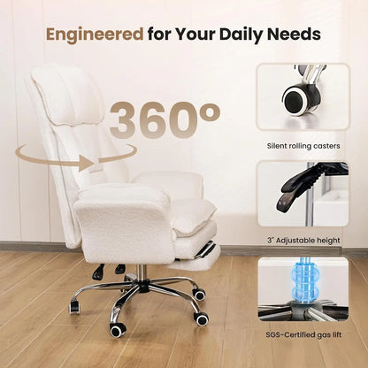 Big and Tall Office Chair, Flip Armrests for Pets & Cross Legged Sitting, Executive Ergonomic Computer Gaming Chair, Customized