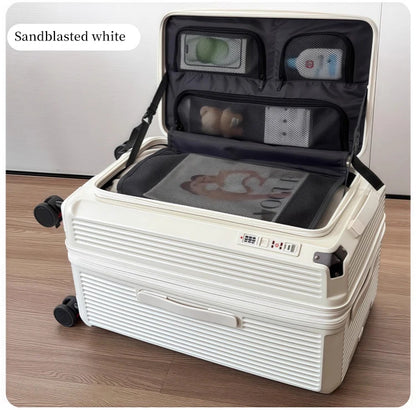 Expandable Luggage, Large-Capacity Thickened Trolley Case, 24-inch Travel Suitcase, Luggage with Combination Lock, Sturdy and Durable