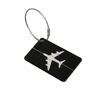 Aluminium Alloy Aircraft Luggage Tag with Name Travel Luggage Tag ID Card Anti-lost Solid Color Travel Accessories