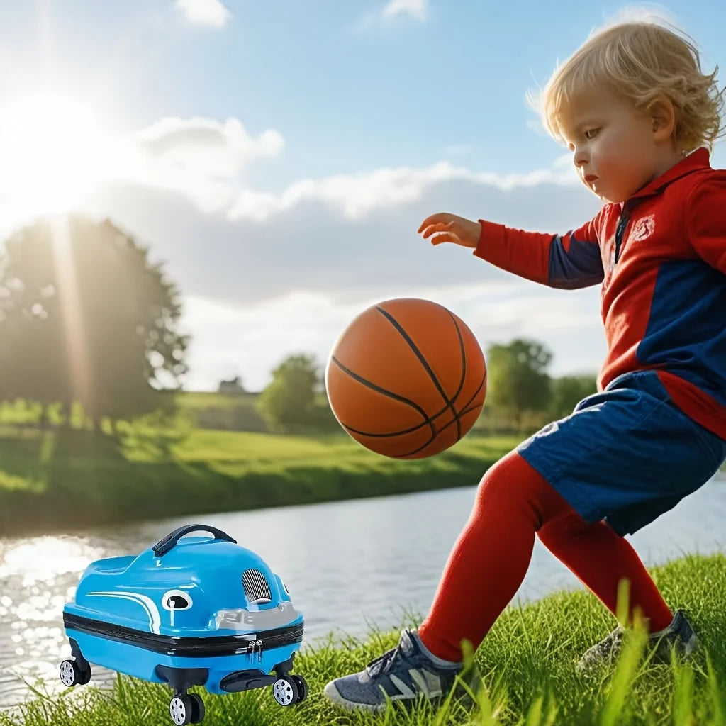 20-Inch Cartoon Car Kids' Pull-Along Suitcase with Spinner Wheels, 88.18LB Capacity, ABS PC Shell, Iron Handle, Zipper Closure