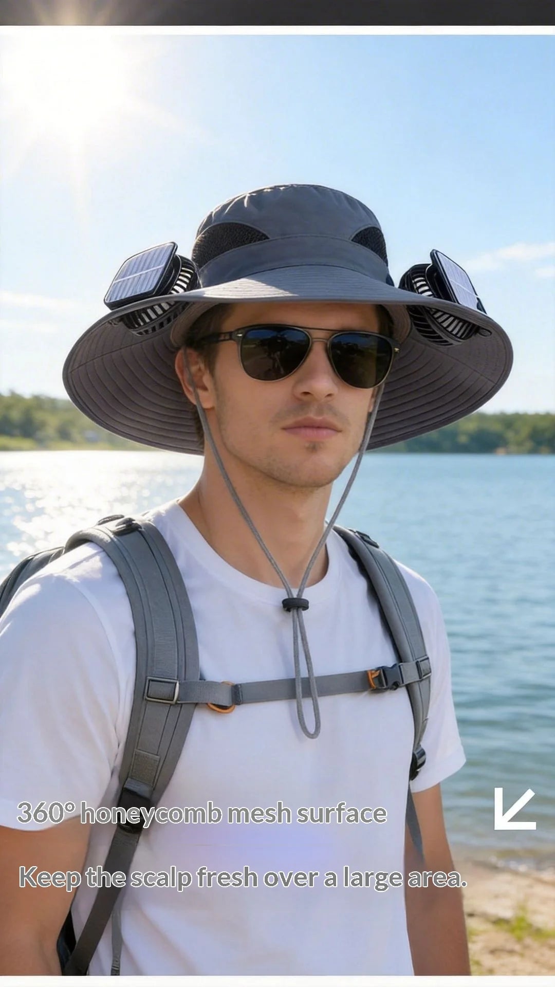 Solar Fan Hat Portable Solar Charging Cap with Fan for Outdoor Camping Fishing Hiking Sunscreen Fisherman Hat