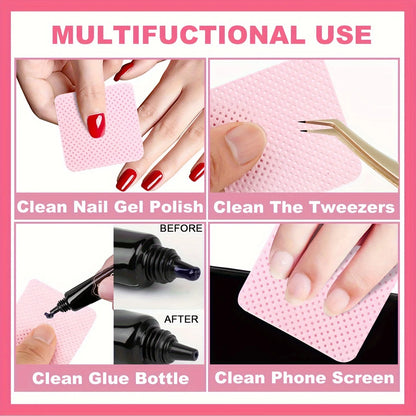 20/100/200/400/600pcs Lint-Free Nail Wipes Gel Cleansing Tissues Aluminum-Free Nail Polish Remover Pads for NaiArt Beauty Cleaning Care Tool