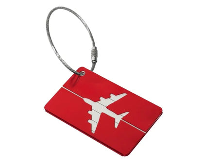 Aluminium Alloy Aircraft Luggage Tag with Name Travel Luggage Tag ID Card Anti-lost Solid Color Travel Accessories