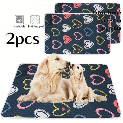 Kemorela 2pcs Dog Bed Dog Training Pads Washable Reusable Odor Resistant Durable Easy to Clean Suitable for all Seasons