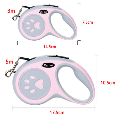 3 Meters 5 Meters Nylon Pet Dog Leash for Small Medium Dogs Cat Outdoor Hiking Retractable Puppy Belt Chihuahua Bulldog Supplies