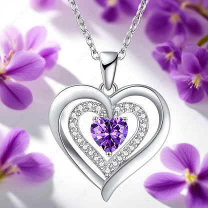 Zircon Heart Pendant Necklace With Rose Bow Box 2025 New Jewelry Set For Girlfriend Mother Christmas Anniversary Valentine Gift