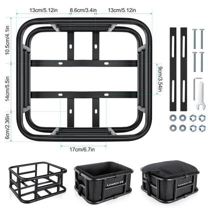 NEWBOLER E-Bike Luggage Rack Bag Heavy Metal Large Capacity Bicycle Rear Rack Basket Outdoor Travel Shopping MTB Road Bicycle