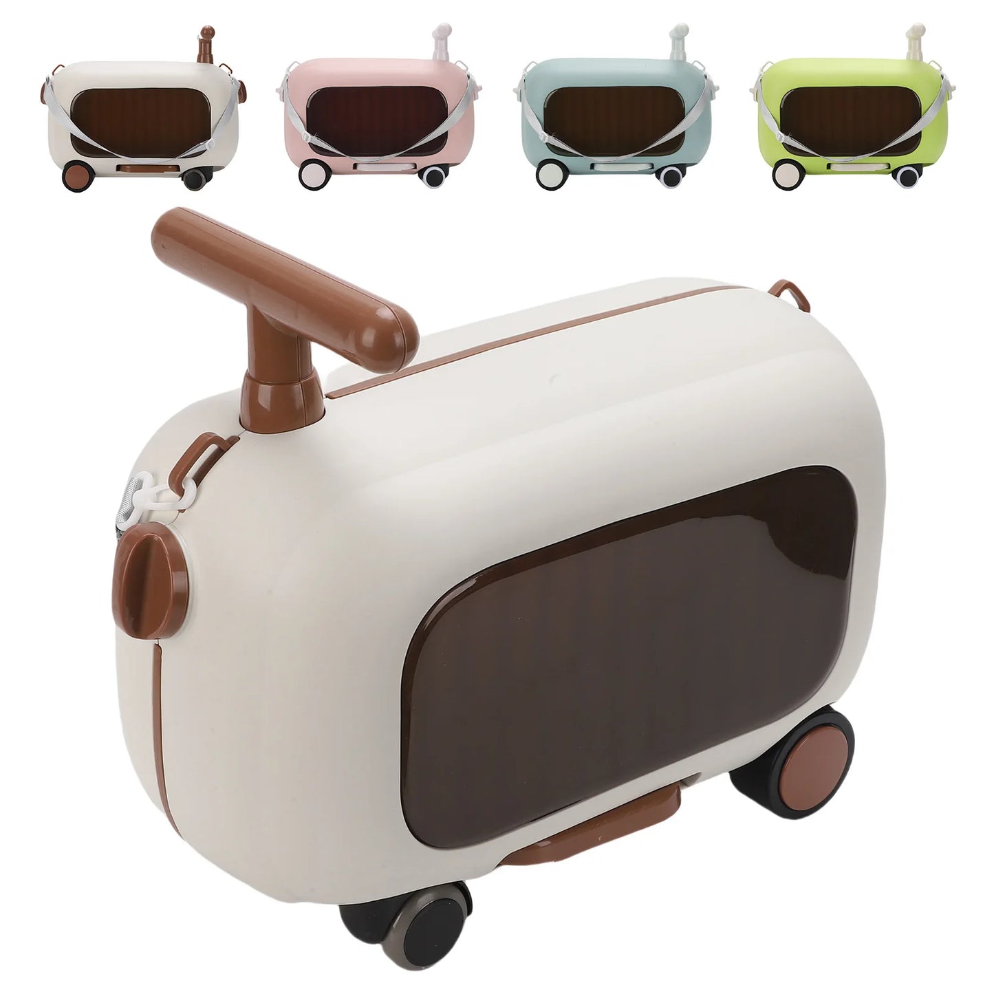 Kids Luggage Kids Ride-On Luggage 90 Degree Folding Pedal Large Capacity Multi-Functional Toddler Rideable Suitcase for Travel