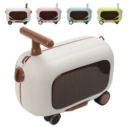 Kids Luggage Kids Ride-On Luggage 90 Degree Folding Pedal Large Capacity Multi-Functional Toddler Rideable Suitcase for Travel