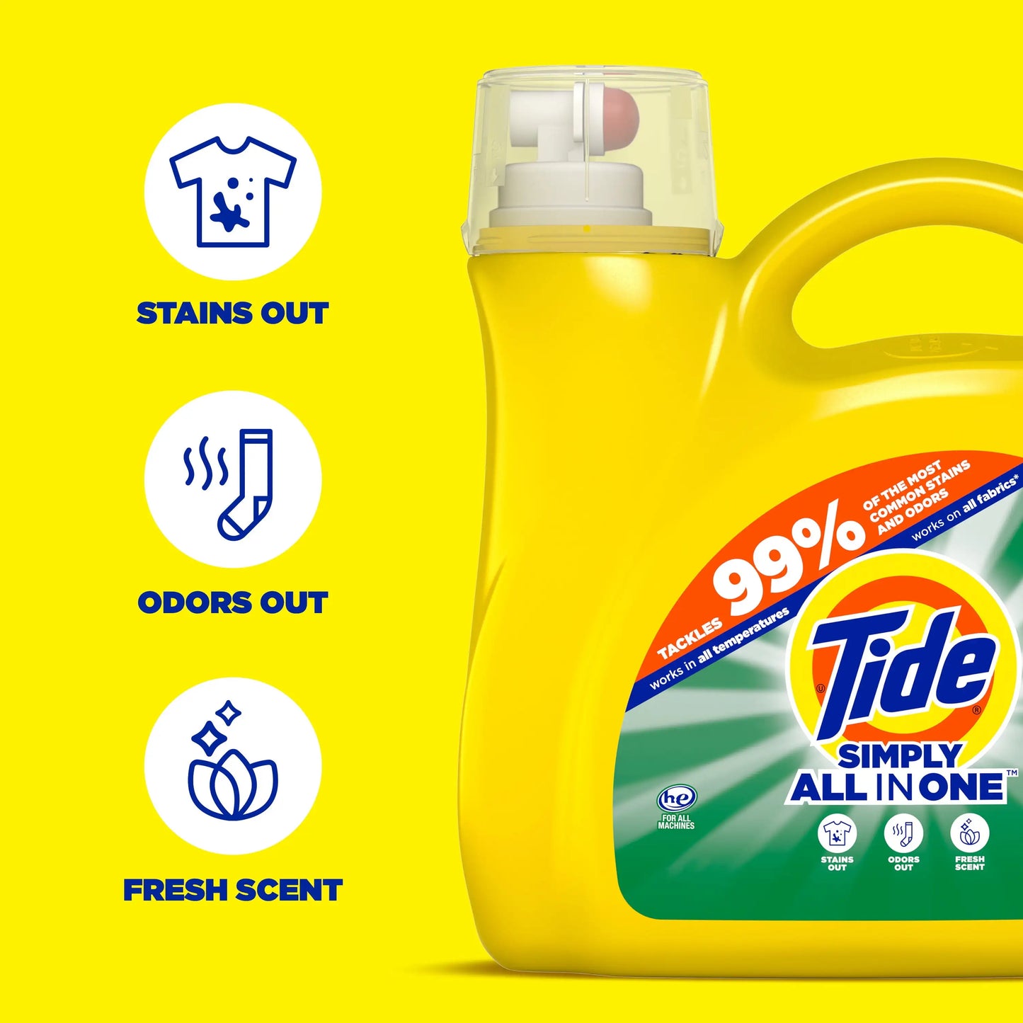 Tide Liquid Laundry Detergent Simply All in One,117 oz, 89 Loads