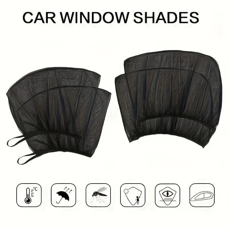 Car Sunshade Mosquito Net Curtain, Breathable Window Mesh, Sun & Insect Protection, Easy Install, for Vehicle & Camping