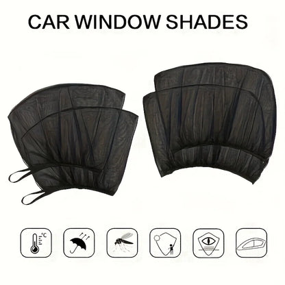 Car Sunshade Mosquito Net Curtain, Breathable Window Mesh, Sun & Insect Protection, Easy Install, for Vehicle & Camping