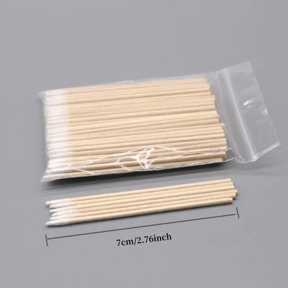 50/100/300/500 Nails Wooden Tip Cotton Stick Buds Disposable Ultra-Detail Corrector Nail Polish Remover Clean Sticks Manicure Tools