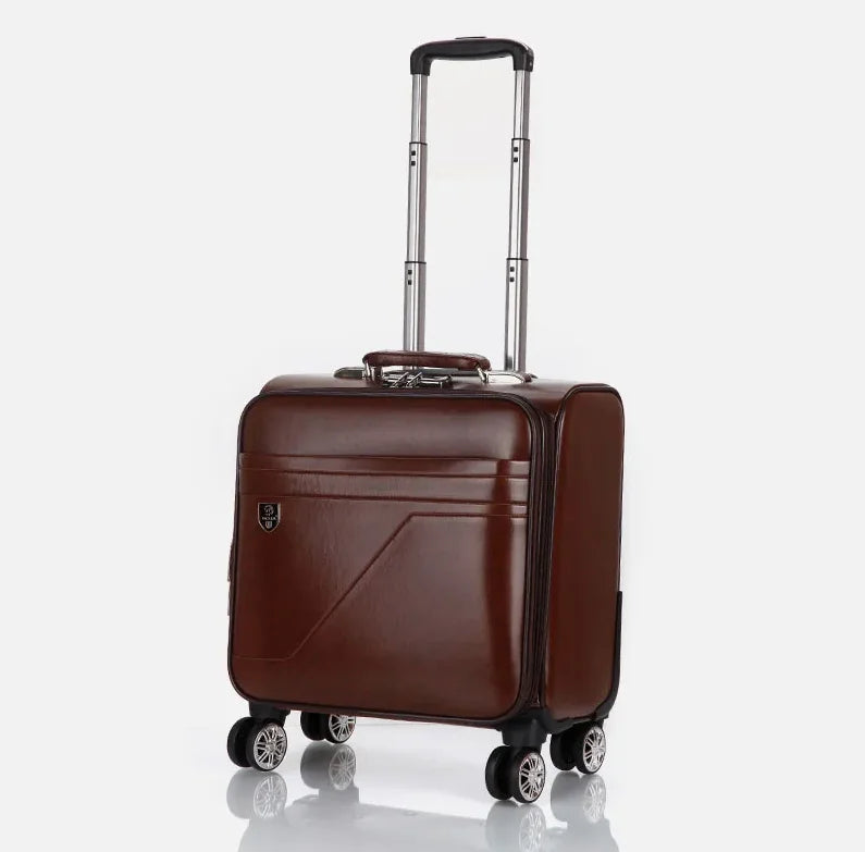 Men Business Travel Rolling Luggage Suitcase Under Seat Carry on Suitcases 18 Inch Travel Luggage Bag with 4 Spinner Wheels