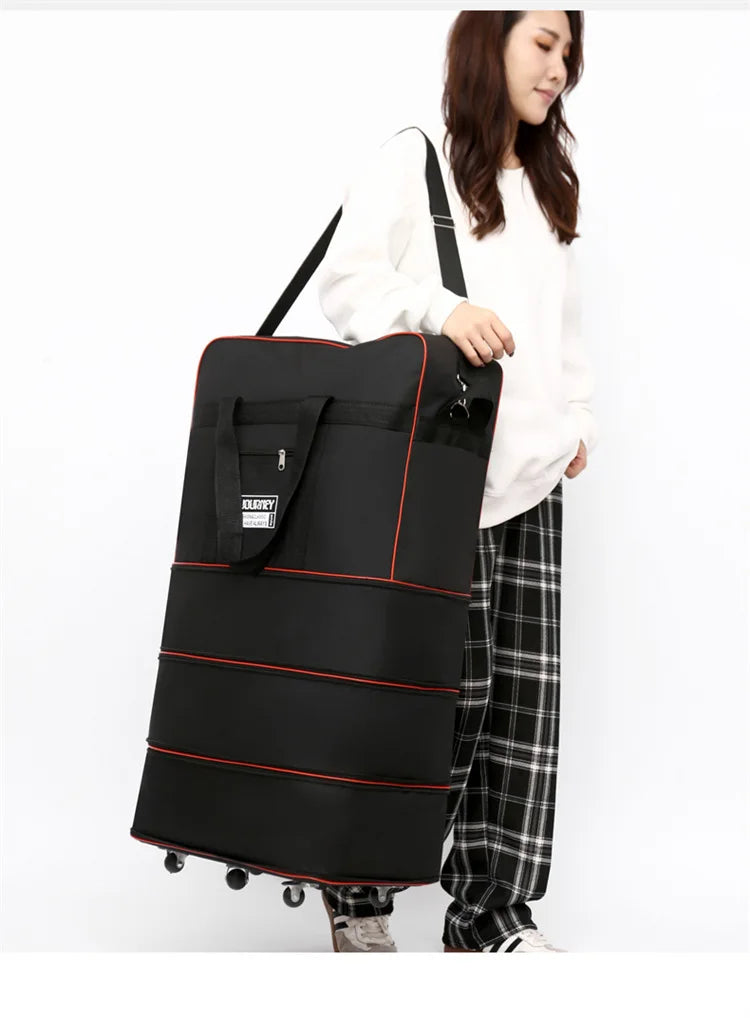 Folding Travel Bag Suitcase Spinner Wheel Abroad 158 Air Consignment Large Capacity Telescopic Duffle Bag