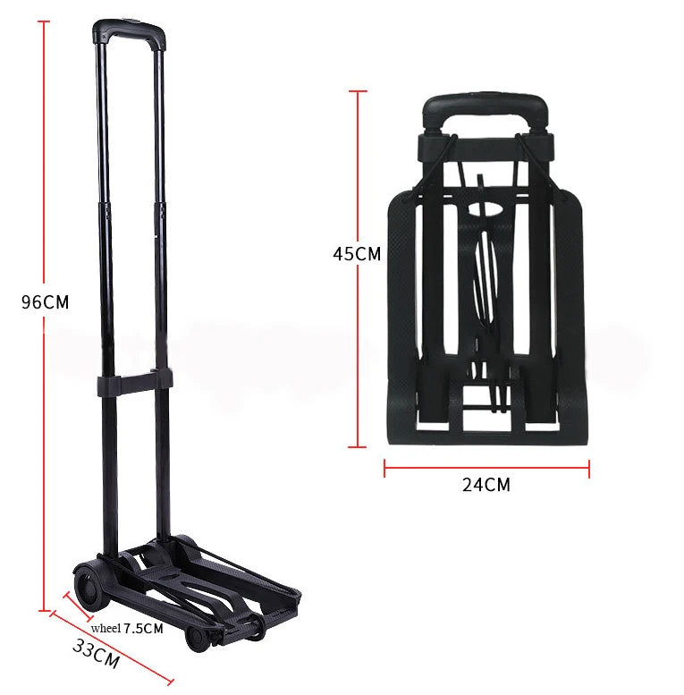 2/4 Wheeled Small Truck with Foldable Pull Rod, Portable Shopping Cart, Household Grocery Cart, Small Pull Cart, Luggage Cart