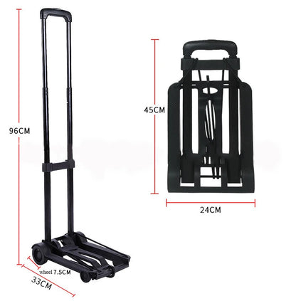 2/4 Wheeled Small Truck with Foldable Pull Rod, Portable Shopping Cart, Household Grocery Cart, Small Pull Cart, Luggage Cart