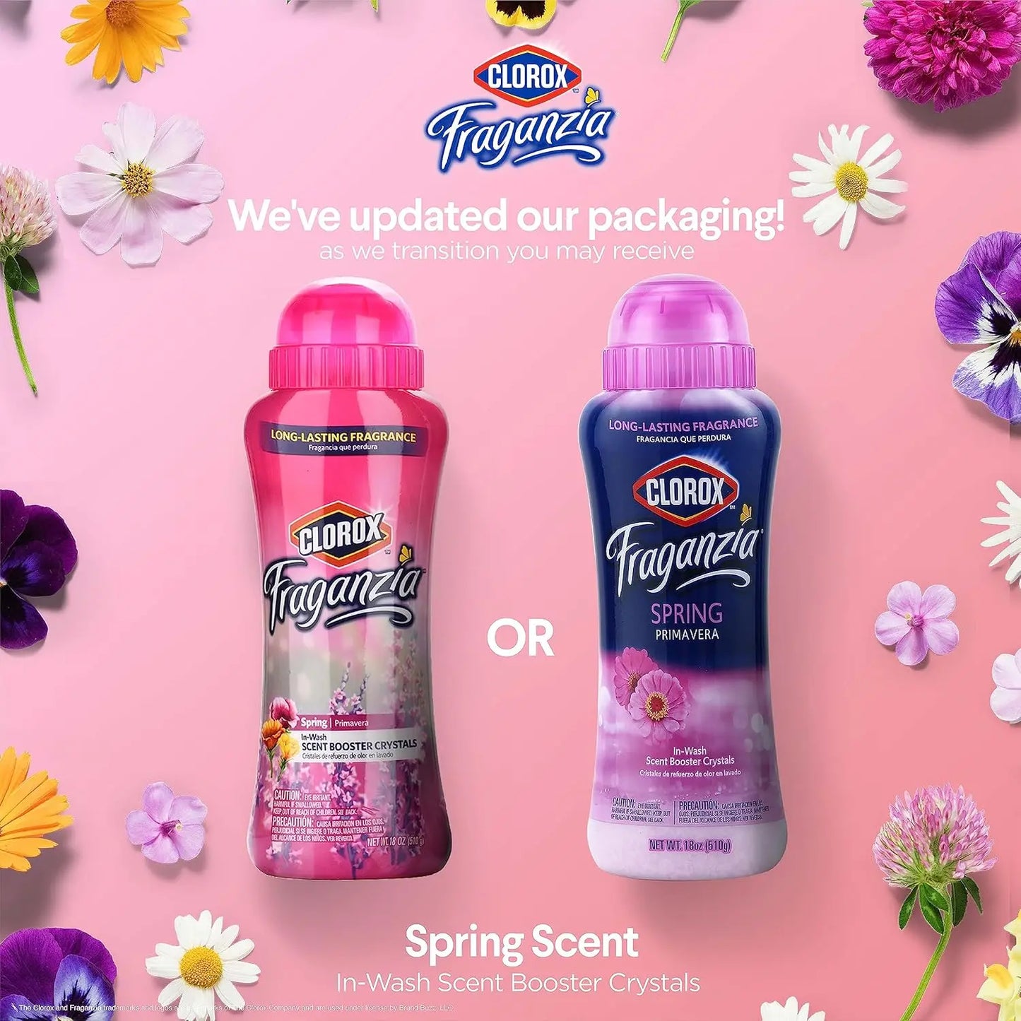 Spring Scent Laundry Scent Booster Crystals - Fresh, Clean Clothes & Linens, 18 Oz 2 Pack